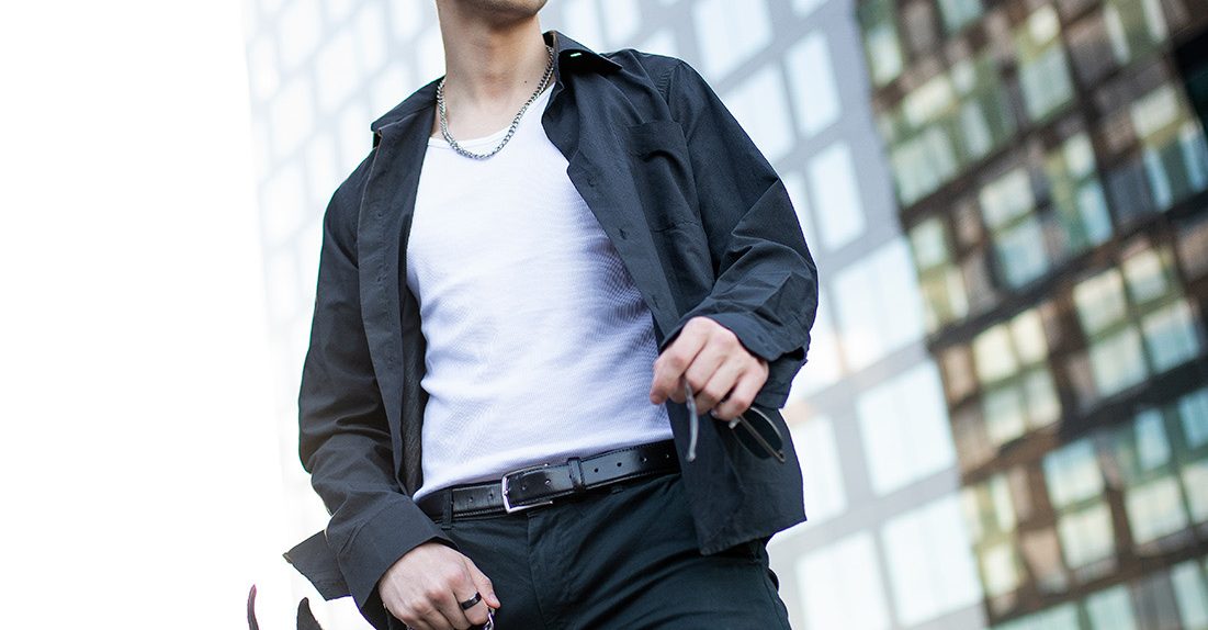 sesja mody z psem rasy doberman